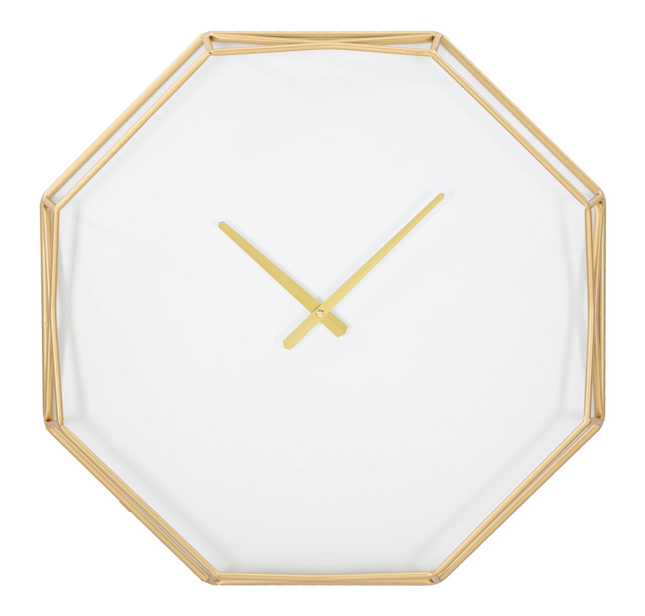 Ceas de perete Octagonal, Mauro Ferretti, 56x6.5x56 cm, fier, auriu - imagine 7